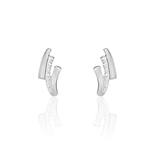 Boucles D'oreilles Puces Ainhoa Or Blanc Diamant - Clous d'oreilles Femme | Marc Orian