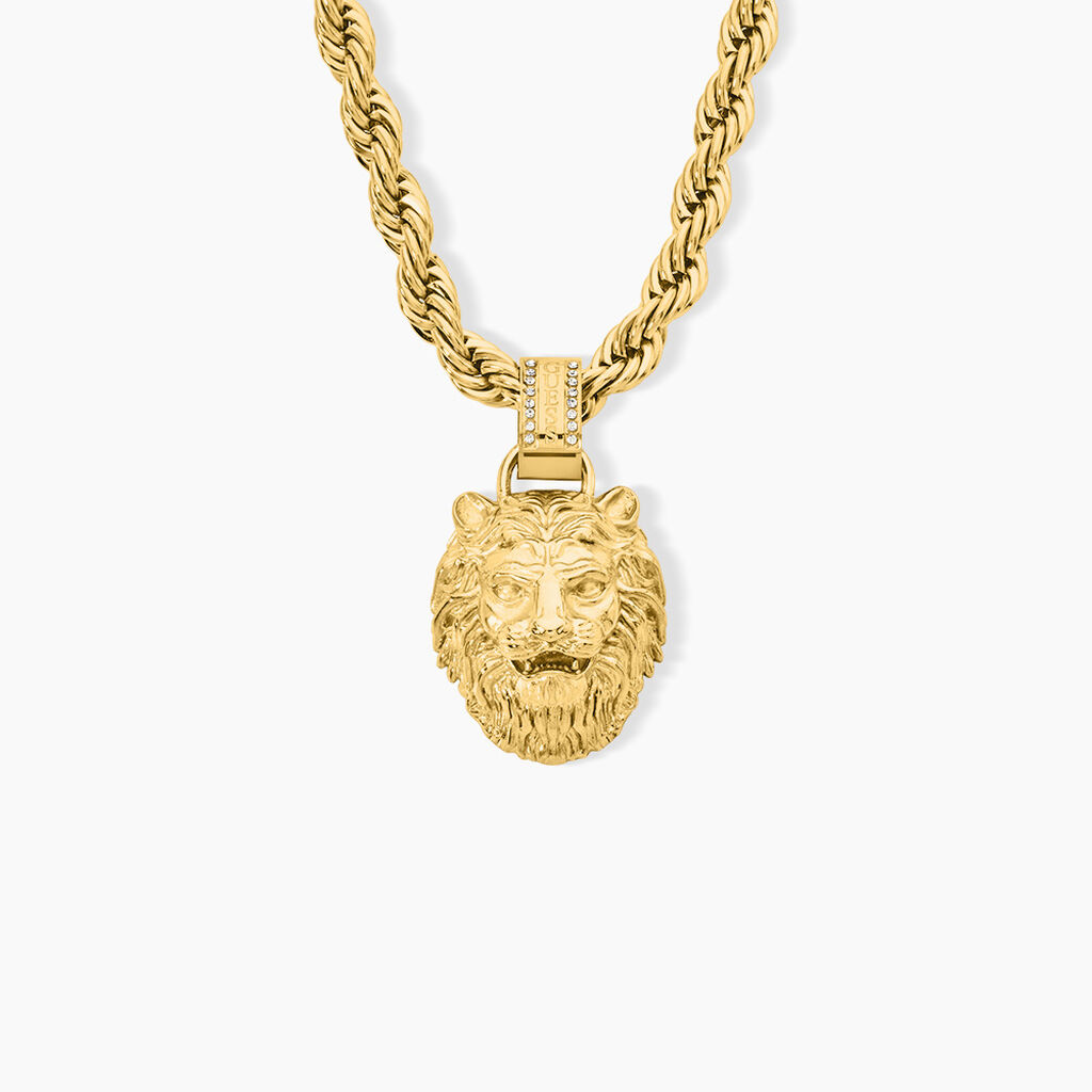 Collier Guess Lion King Acier Jaune - Colliers ete Homme | Marc Orian