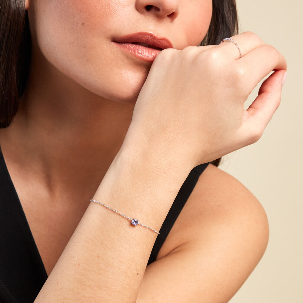 Bracelet Lylwen Argent Blanc Oxyde De Zirconium - Bracelets chaînes Femme | Marc Orian