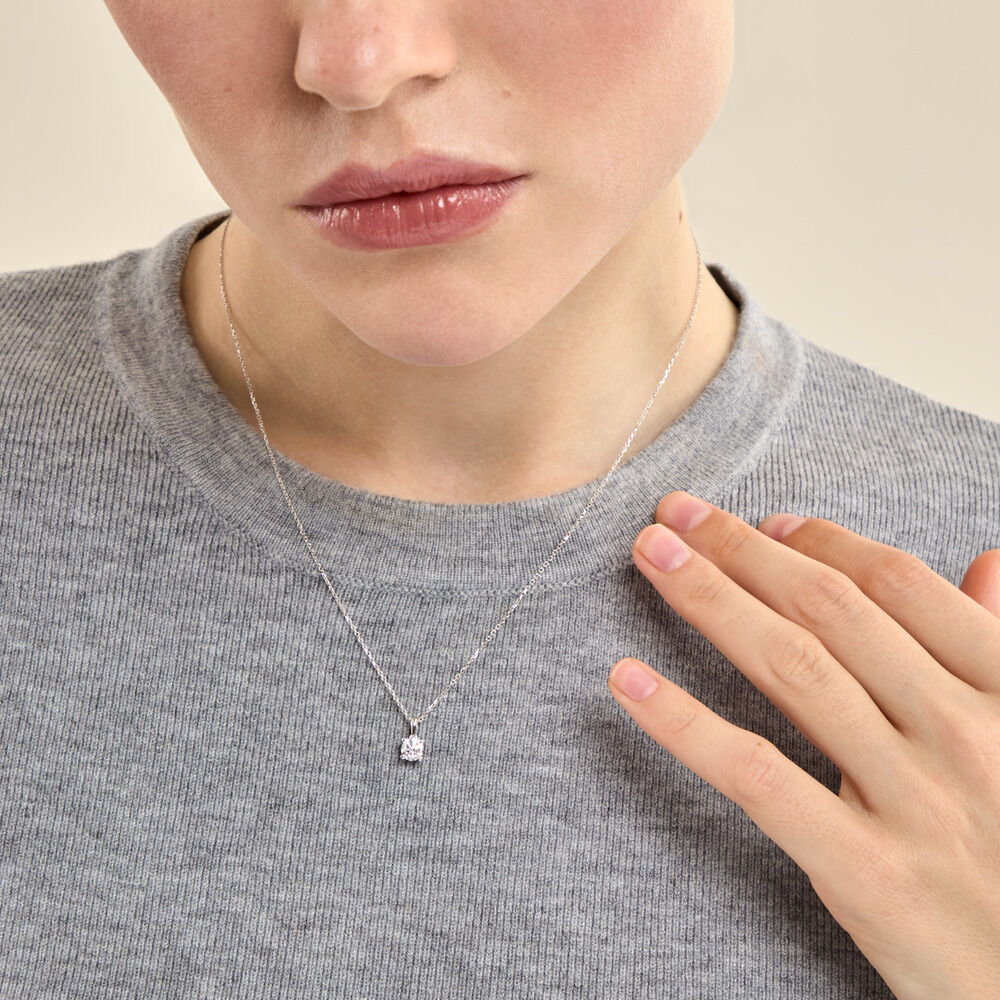 Collier Aphrodite Or Blanc Diamant Synthetique - Colliers avec pierres Femme | Marc Orian