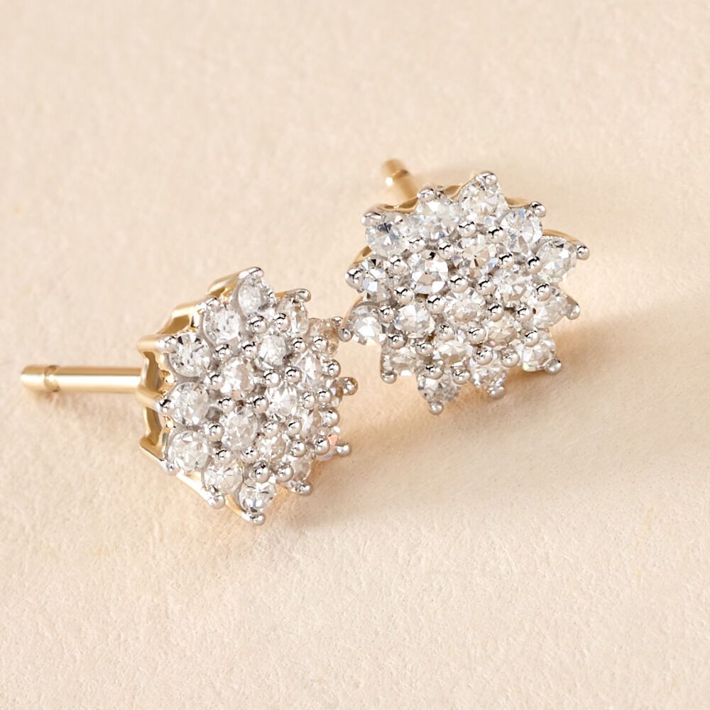 Boucles D'oreilles Puces Caliopee Or Jaune Diamant -  Femme | Marc Orian