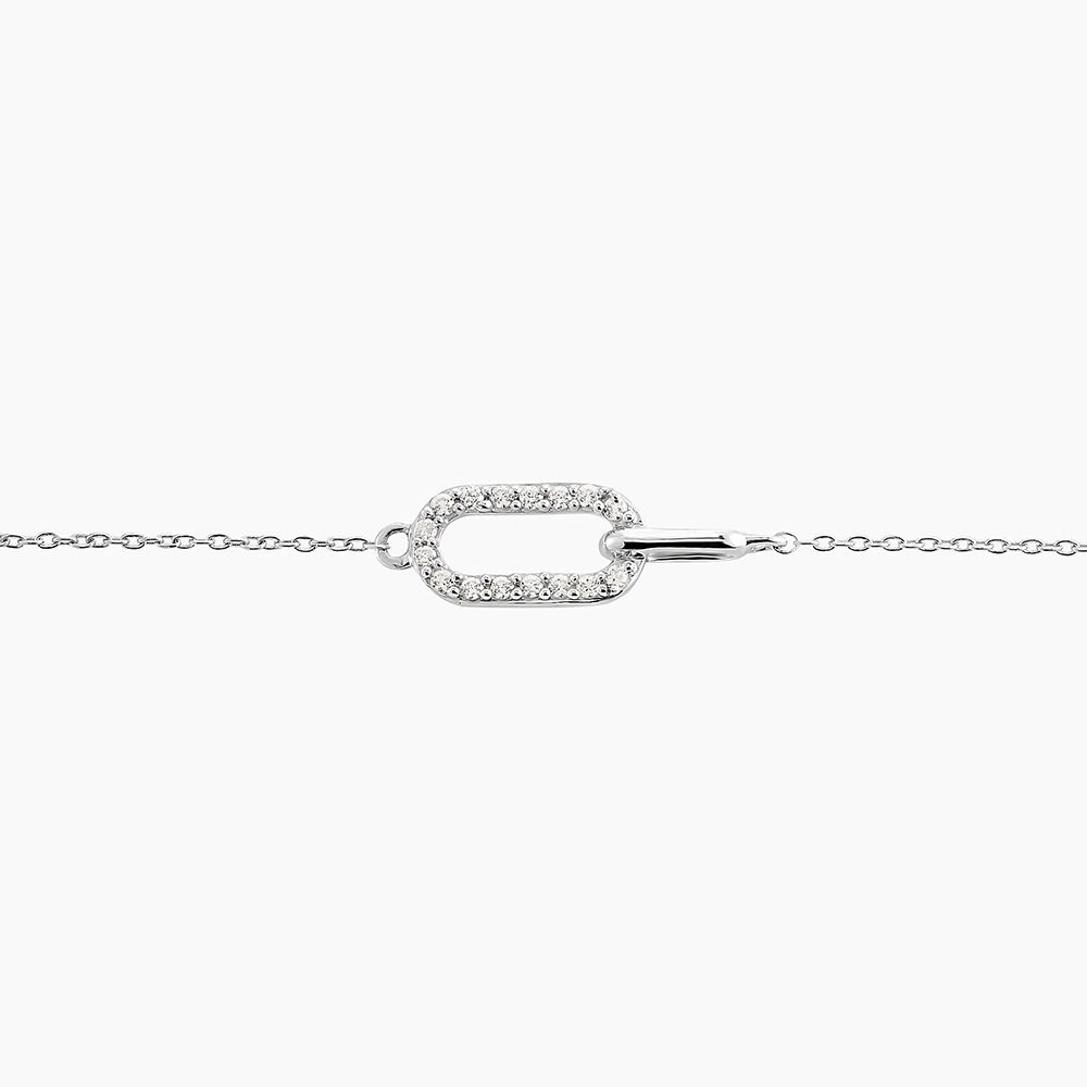 Bracelet Tracee Argent Blanc Oxyde De Zirconium - Bracelets chaînes Femme | Marc Orian