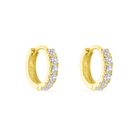 Créoles Andgelina Rondes Or Jaune Oxyde De Zirconium - Boucles d'oreilles Créoles Femme | Marc Orian
