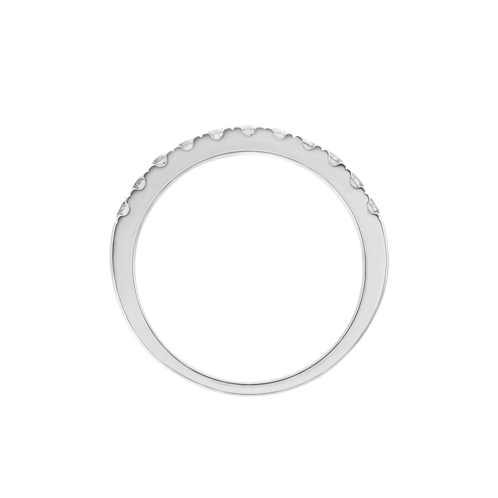 Demi Alliance Pristina Or Blanc Diamant Synthétique - Alliances avec pierres Femme | Marc Orian