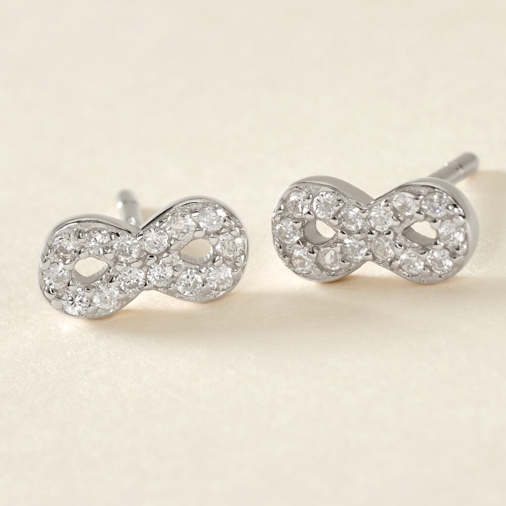 Boucles D'oreilles Puces Suliac Argent Blanc Oxyde De Zirconium - Puces Femme | Marc Orian