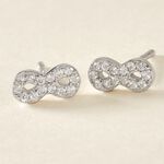 Boucles D'oreilles Puces Suliac Argent Blanc Oxyde De Zirconium - Puces Femme | Marc Orian