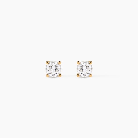 Boucles D'oreilles Puces One Or Jaune Diamants - Boucles d'oreilles mariage Femme | Marc Orian