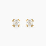 Boucles D'oreilles Puces Doreen Carre Or Jaune Oxyde De Zirconium - Puces Femme | Marc Orian