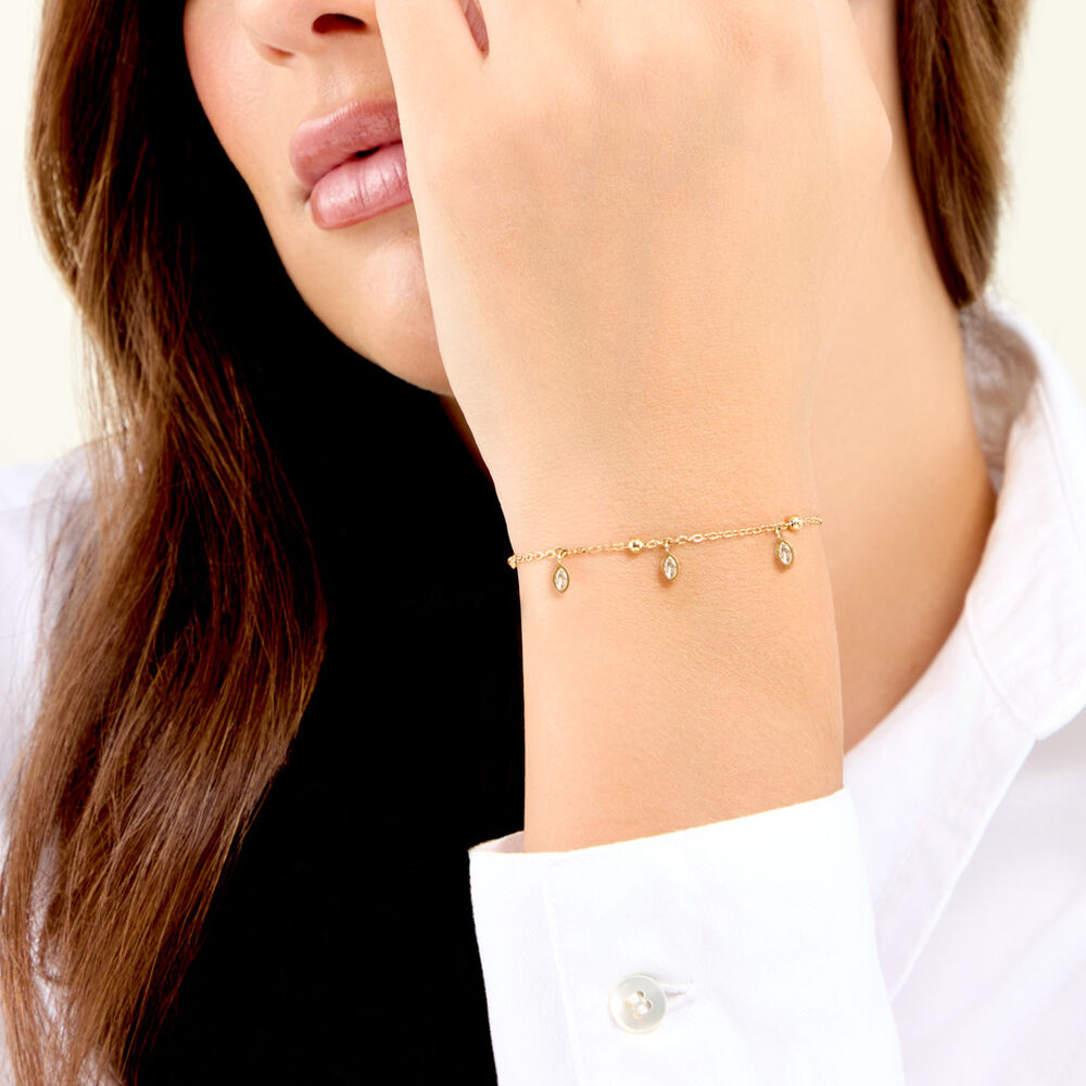 Bracelet Ivy Acier Jaune Oxyde De Zirconium - Bracelets cha&icirc;nes Femme | Marc Orian
