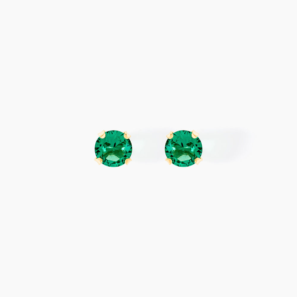 Boucles D'oreilles Puces Daria Or Jaune Oxyde De Zirconium - Puces Famille | Marc Orian
