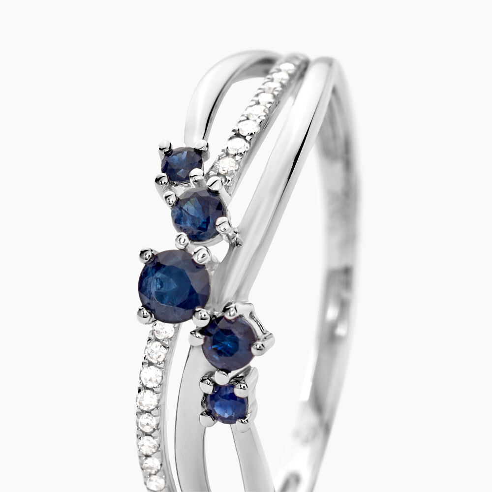 Bague Amarylis Or Blanc Saphir Diamant - Bagues vintage Femme | Marc Orian