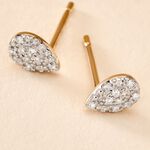 Boucles D'oreilles Puces Pear C Or Jaune Diamant - Puces Femme | Marc Orian