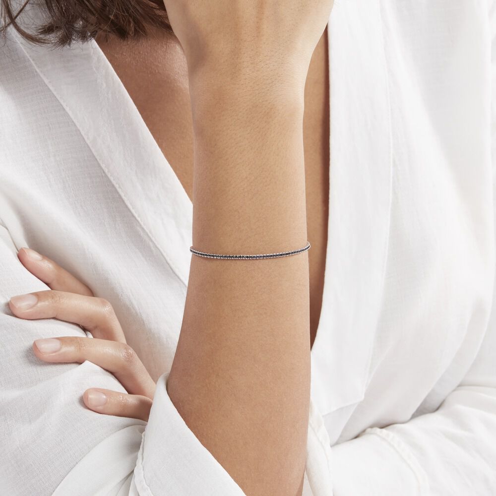 Bracelet Lou-anne Argent Blanc Oxyde De Zirconium Noir - Bracelets chaînes Femme | Marc Orian
