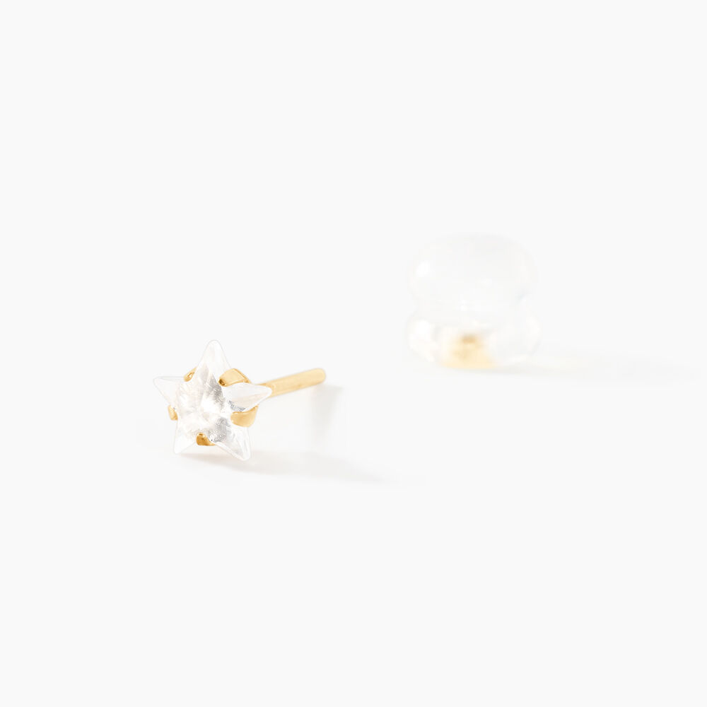 Boucles D'oreilles Puces Elais Etoile Or Jaune Oxyde De Zirconium - Puces Femme | Marc Orian