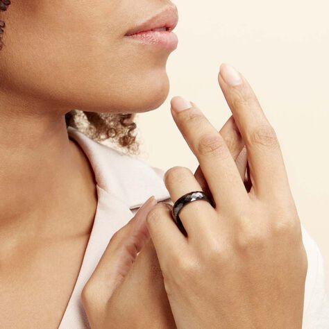 Bague Marichka Ceramique Noir Céramique - Bague fantaisie Femme | Marc Orian
