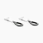 Boucles D'oreilles Pendantes Amaris Argent Blanc C&eacute;ramique Et Oxyde - Pendantes Femme | Marc Orian