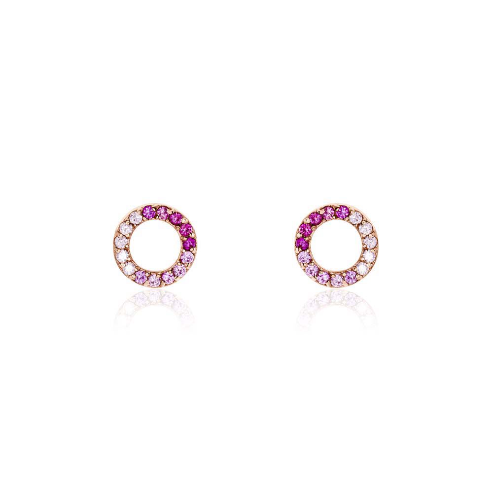 Boucles D'oreilles Puces Neptunus Argent Rose Oxyde De Zirconium - Puces Femme | Marc Orian