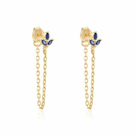 Boucles D'oreilles Pendantes Erma Plaqué Or Doré Oxyde De Zirconium - Pendantes Femme | Marc Orian