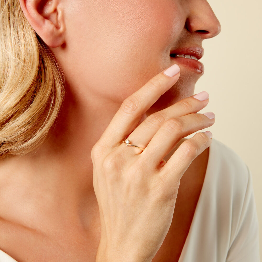 Bague Laocadia Or Jaune Diamant Synthétique - Solitaires Femme | Marc Orian
