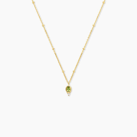 Collier Poem Argent Jaune P&eacute;ridot Oxyde De Zirconium - Colliers avec pierres Femme | Marc Orian