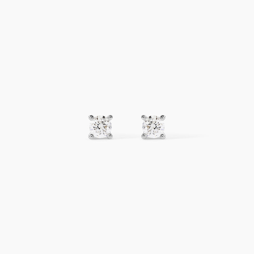 Boucles D'Oreilles Puces One Or Blanc Diamants - Boucles d'oreilles mariage Femme | Marc Orian