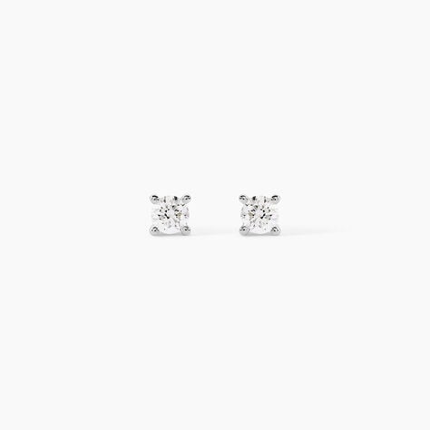 Boucles D'Oreilles Puces One Or Blanc Diamants - Boucles d'oreilles mariage Femme | Marc Orian