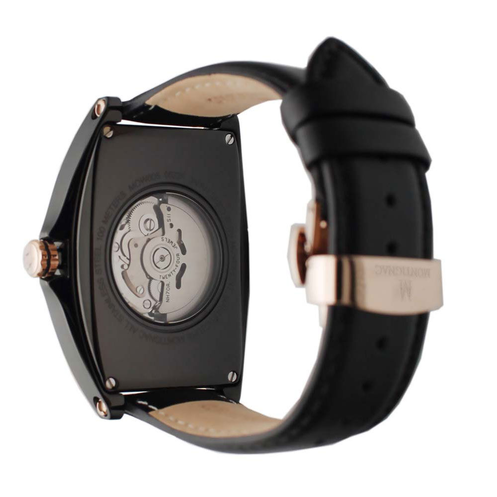 Montre Montignac Tonneau Automatique Noir - Montres automatiques Homme | Marc Orian