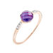 Bague Bonbon Or Rose Amethyste Et Oxyde De Zirconium - Bagues pierres fines Femme | Marc Orian