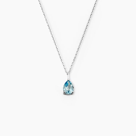 Collier Goutte Or Blanc Topaze - Colliers avec pierres Femme | Marc Orian