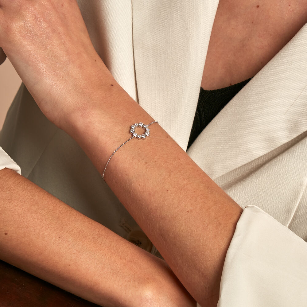 Bracelet Ryo Argent Blanc Oxyde De Zirconium - Bracelets chaînes Femme | Marc Orian