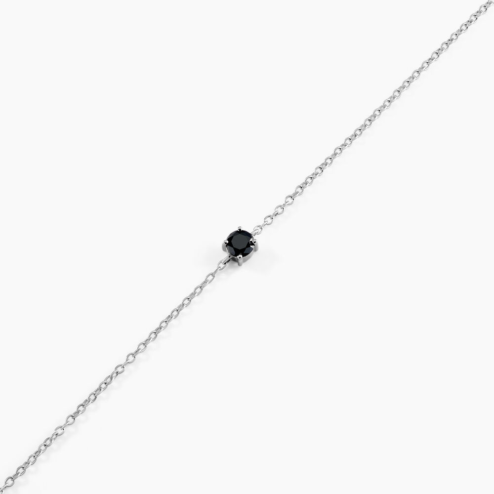 Bracelet Lylwenn Argent Blanc Oxyde De Zirconium Noir - Bracelets chaînes Femme | Marc Orian