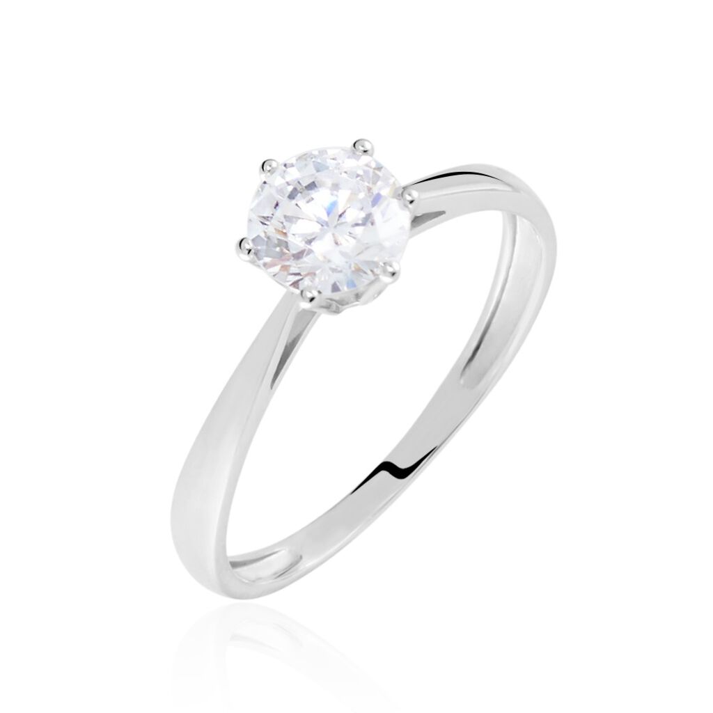Solitaire Or Blanc Laurian Oxyde De Zirconium Blanc - Solitaires Femme | Marc Orian