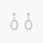 Boucles D'oreilles Pendantes Kimber Argent Blanc Oxyde De Zirconium - Pendantes Femme | Marc Orian
