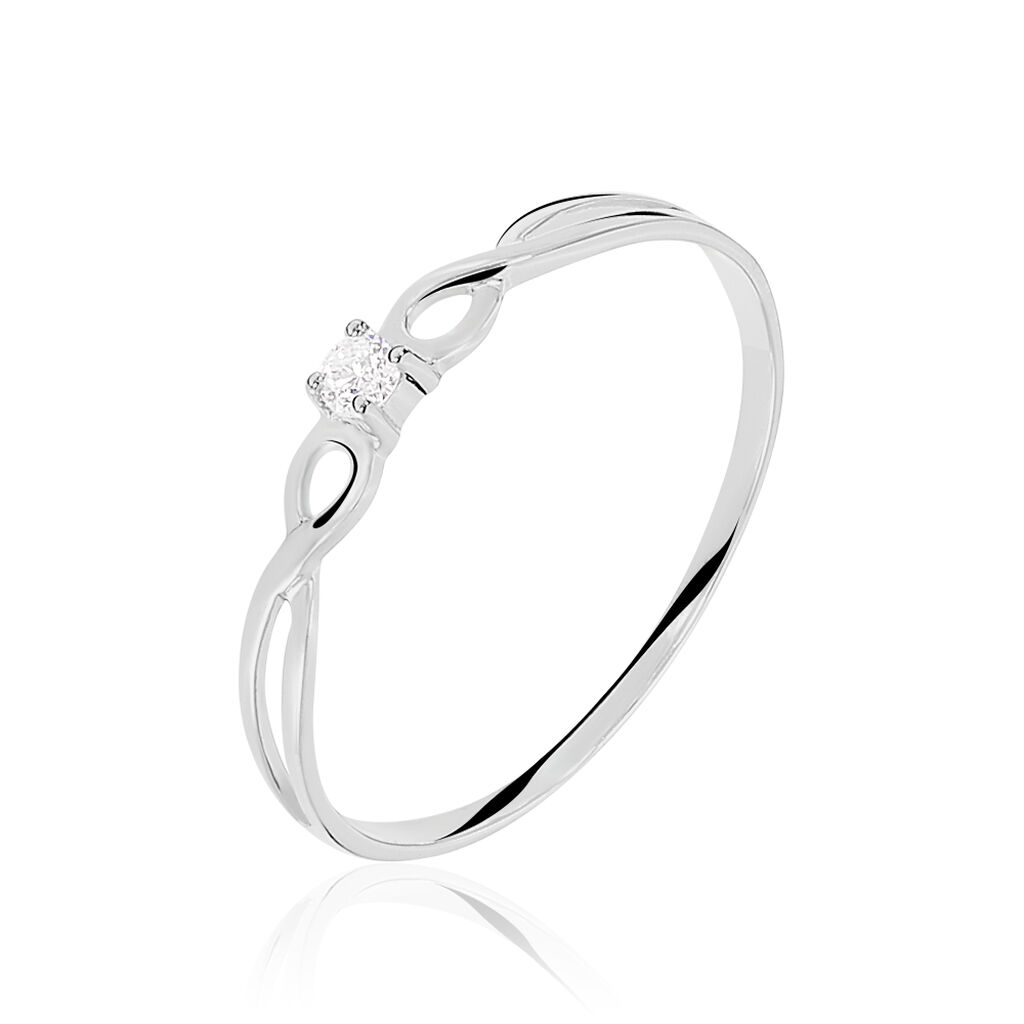 Bague Stelonie Or Blanc Diamant - Solitaires Femme | Marc Orian