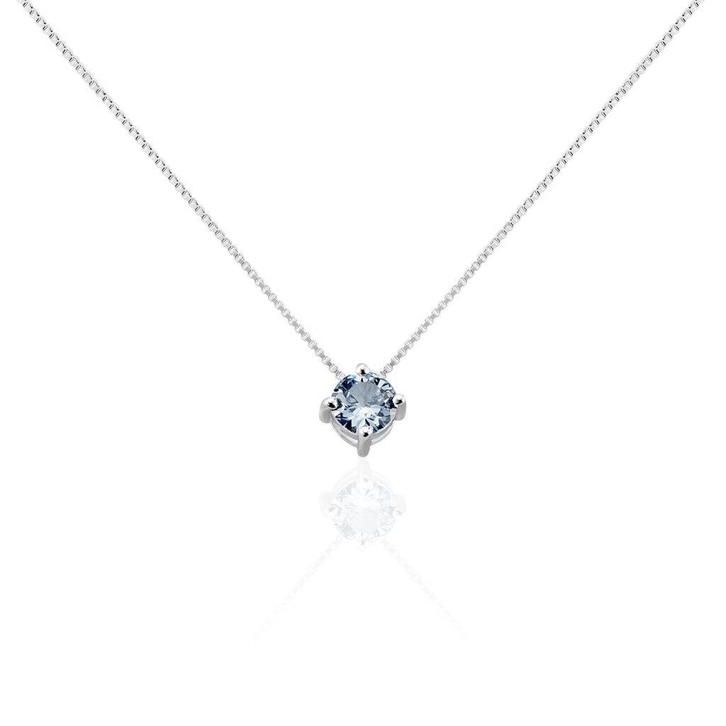 Collier Solitaire Argent Blanc Rio Santa Teresa Oxyde De Zirconium - Colliers solitaires Femme | Marc Orian