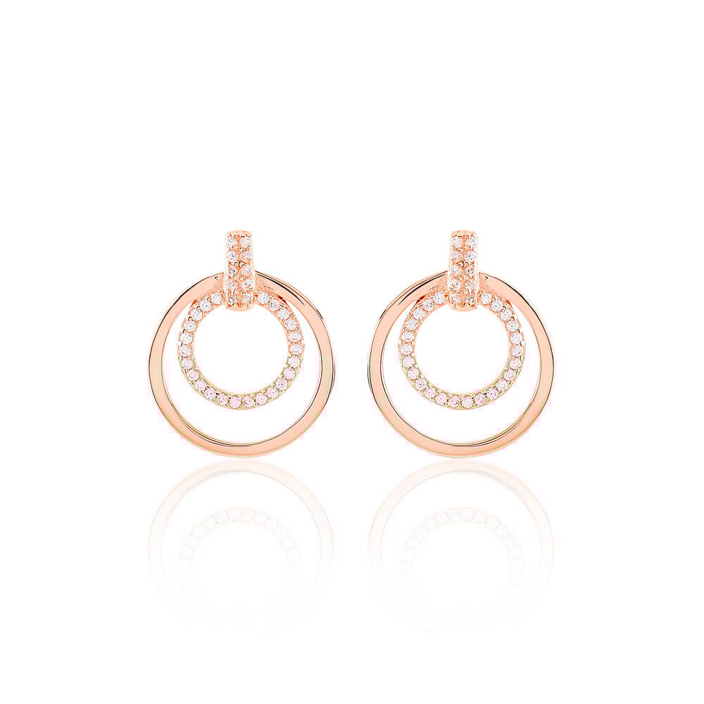 Boucles D'oreilles Pendantes Silvana Argent Rose Oxyde De Zirconium - Pendantes Femme | Marc Orian