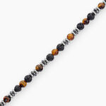 Bracelet Saul Acier Blanc Onyx Oeil De Tigre H&eacute;matite - Bracelets cha&icirc;nes Homme | Marc Orian