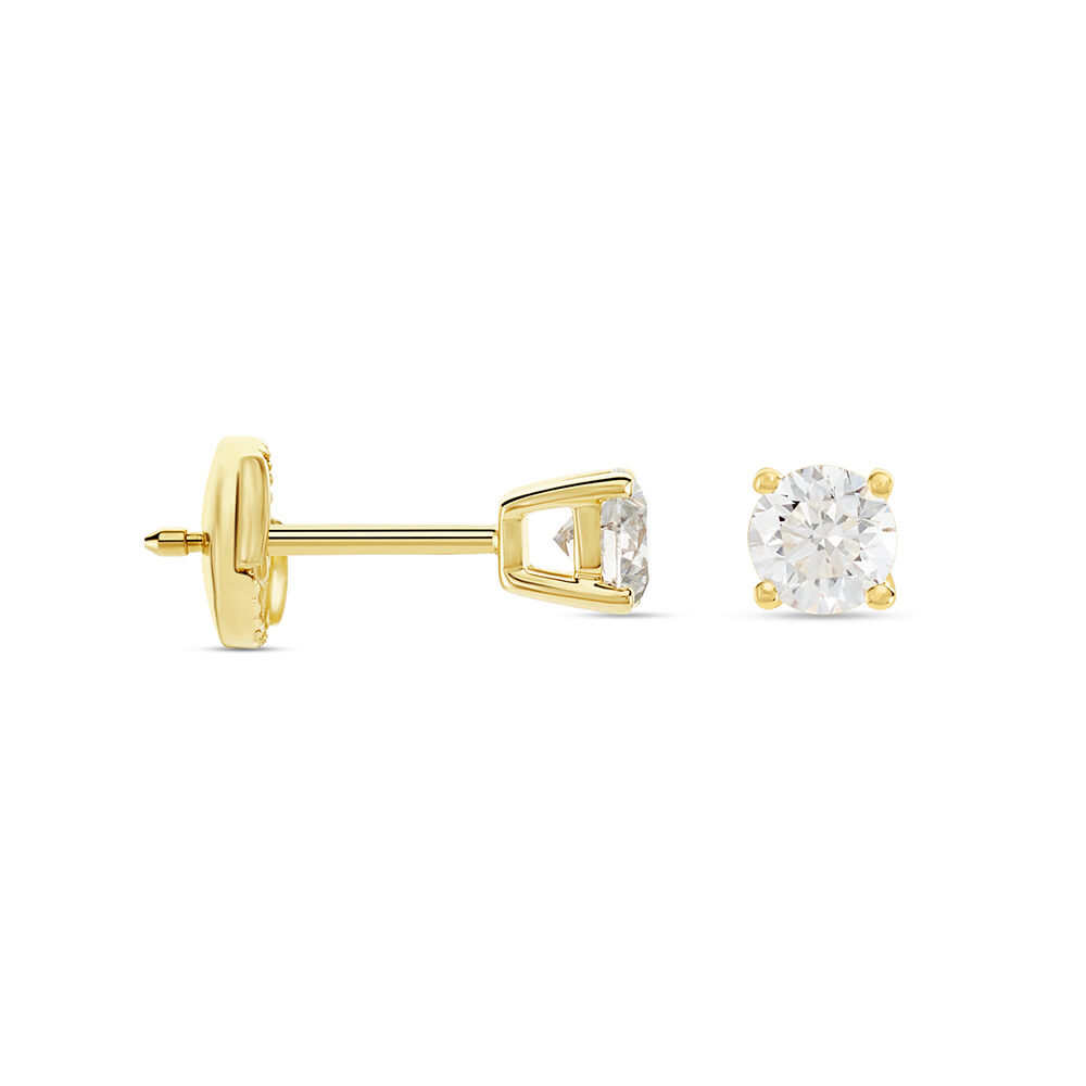 Boucles D'oreilles Puces Or Jaune Aphrodite Diamants - Puces Femme | Marc Orian