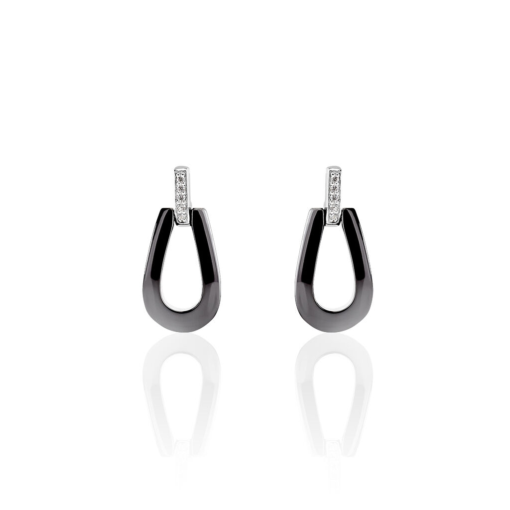 Boucles D'oreilles Pendantes Argent Céramique Et Oxyde De Zirconium - Pendantes Femme | Marc Orian