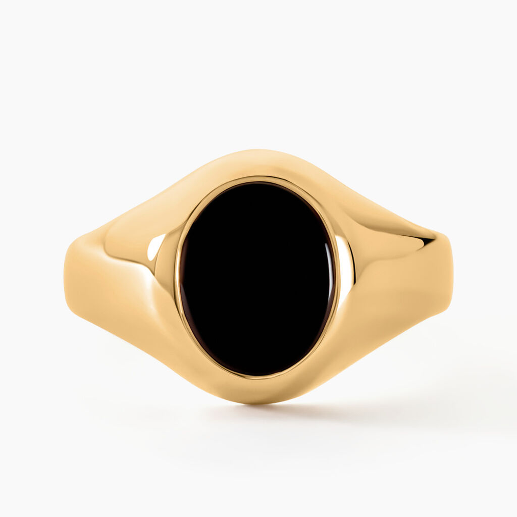Chevalière Gerolt Ovale Or Jaune Onyx - Chevalières Homme | Marc Orian