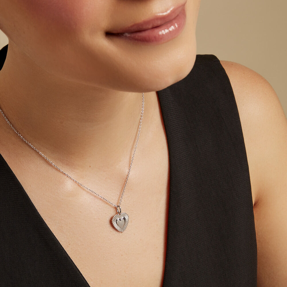 Collier Cœur Ardent Argent Blanc - Colliers Femme | Marc Orian