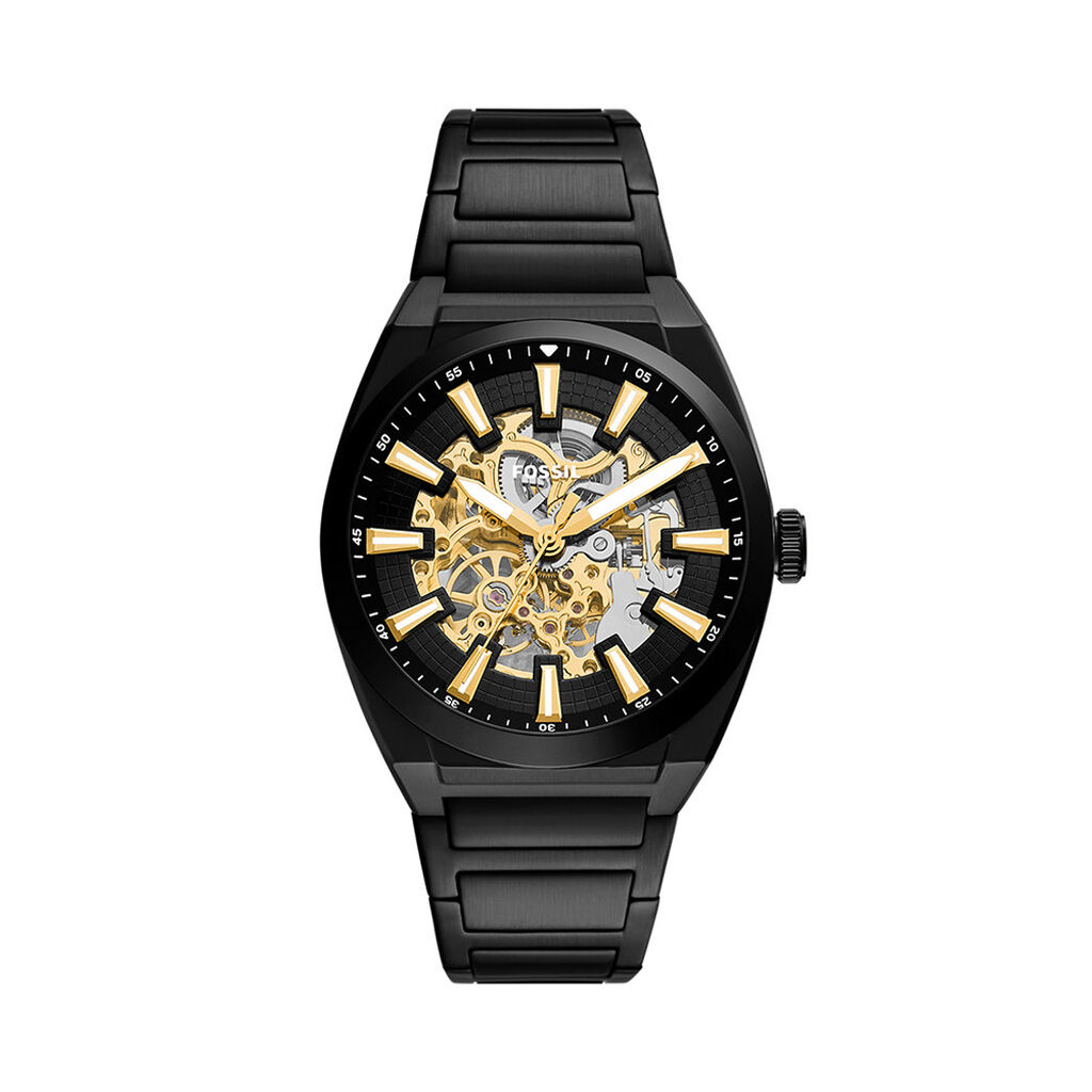 Montre Fossil Everett Automatic Bicolore Dor&eacute; / Noir - Montres automatiques Homme | Marc Orian