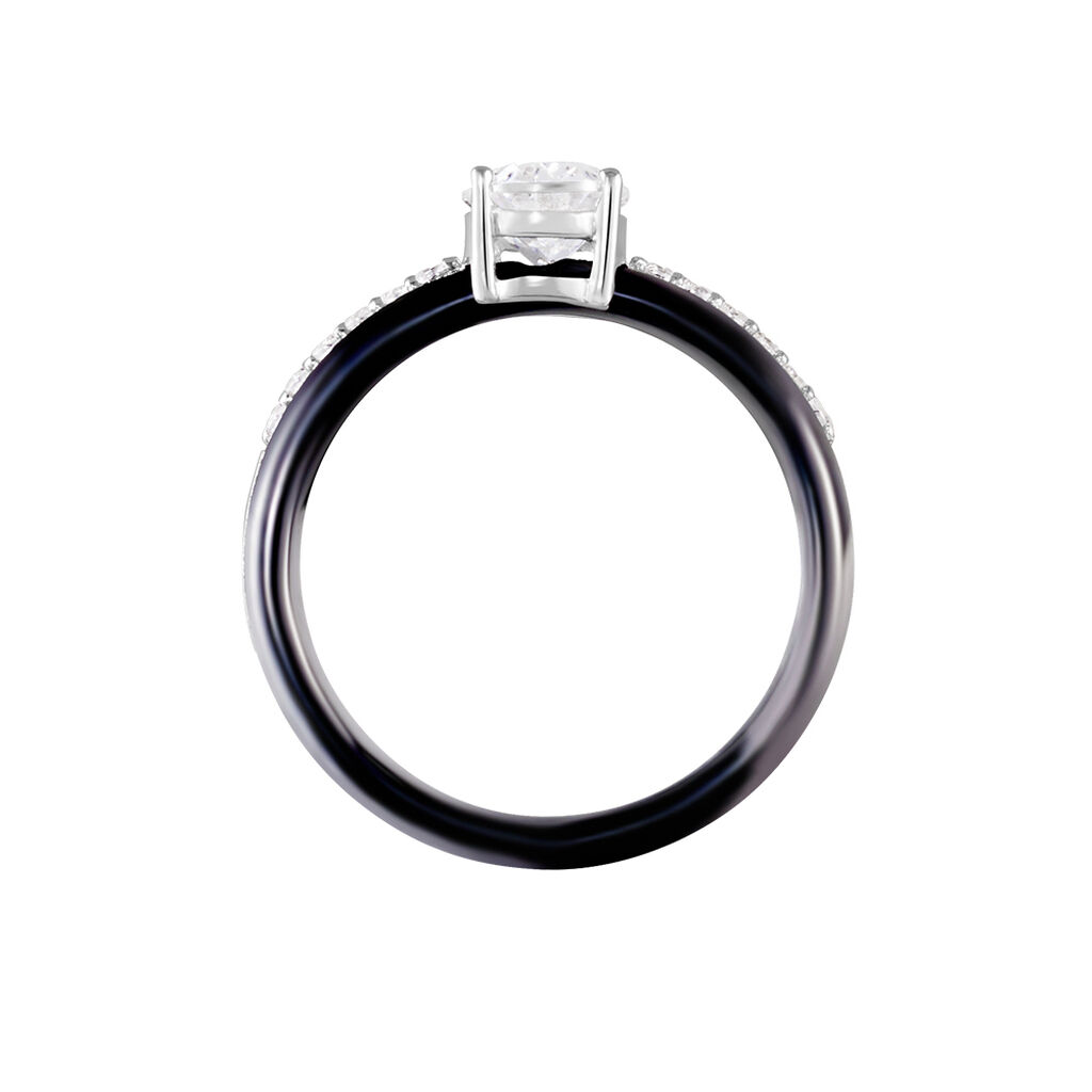 Bague Solitaire Neville Argent Blanc Céramique Et Oxyde De Zirconium - Bagues Femme | Marc Orian