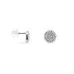 Boucles D'oreilles Puces Classic Or Blanc Oxyde De Zirconium - Puces Femme | Marc Orian