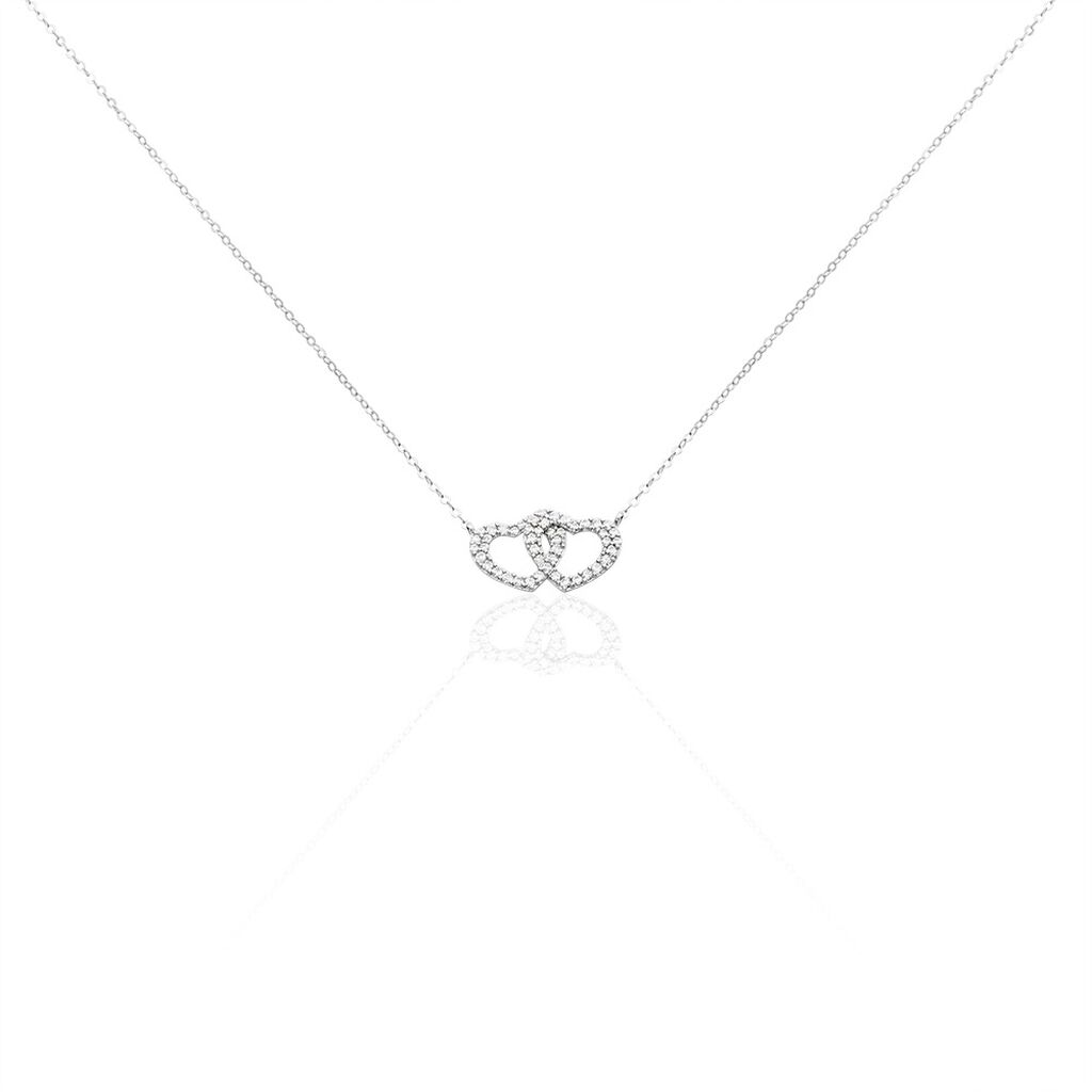 Collier Or Blanc Raoula Oxydes De Zirconium - Colliers avec pierres Femme | Marc Orian