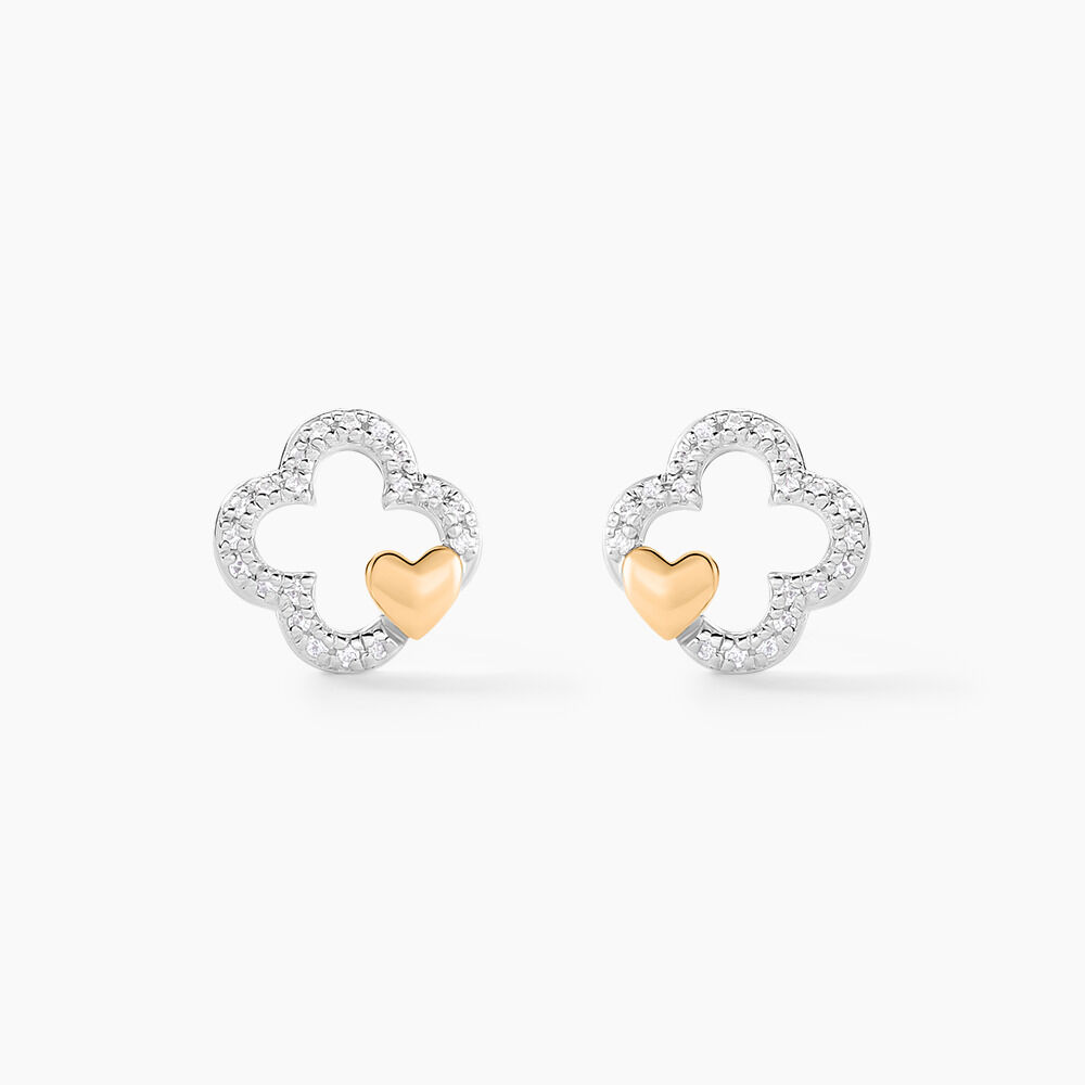Boucles D'oreilles Puces Sorya Or Jaune Oxyde De Zirconium - Fête des mères Femme | Marc Orian