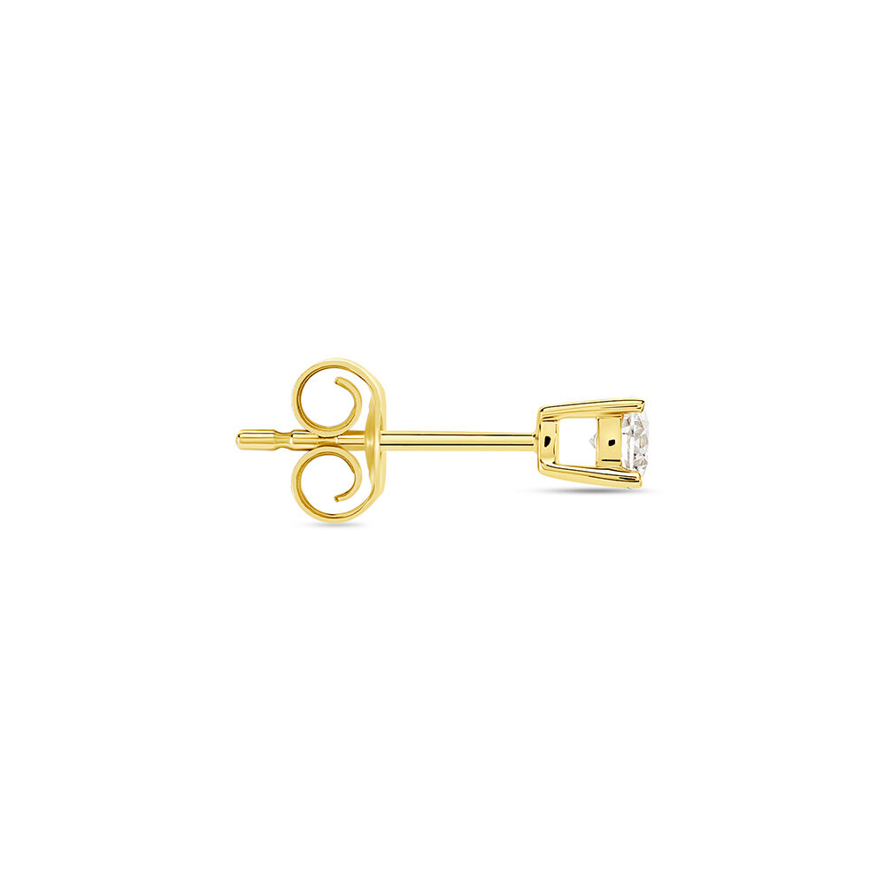 Boucle D'oreille Puce Unitaire Victoria Or Jaune Diamant - Puces Famille | Marc Orian