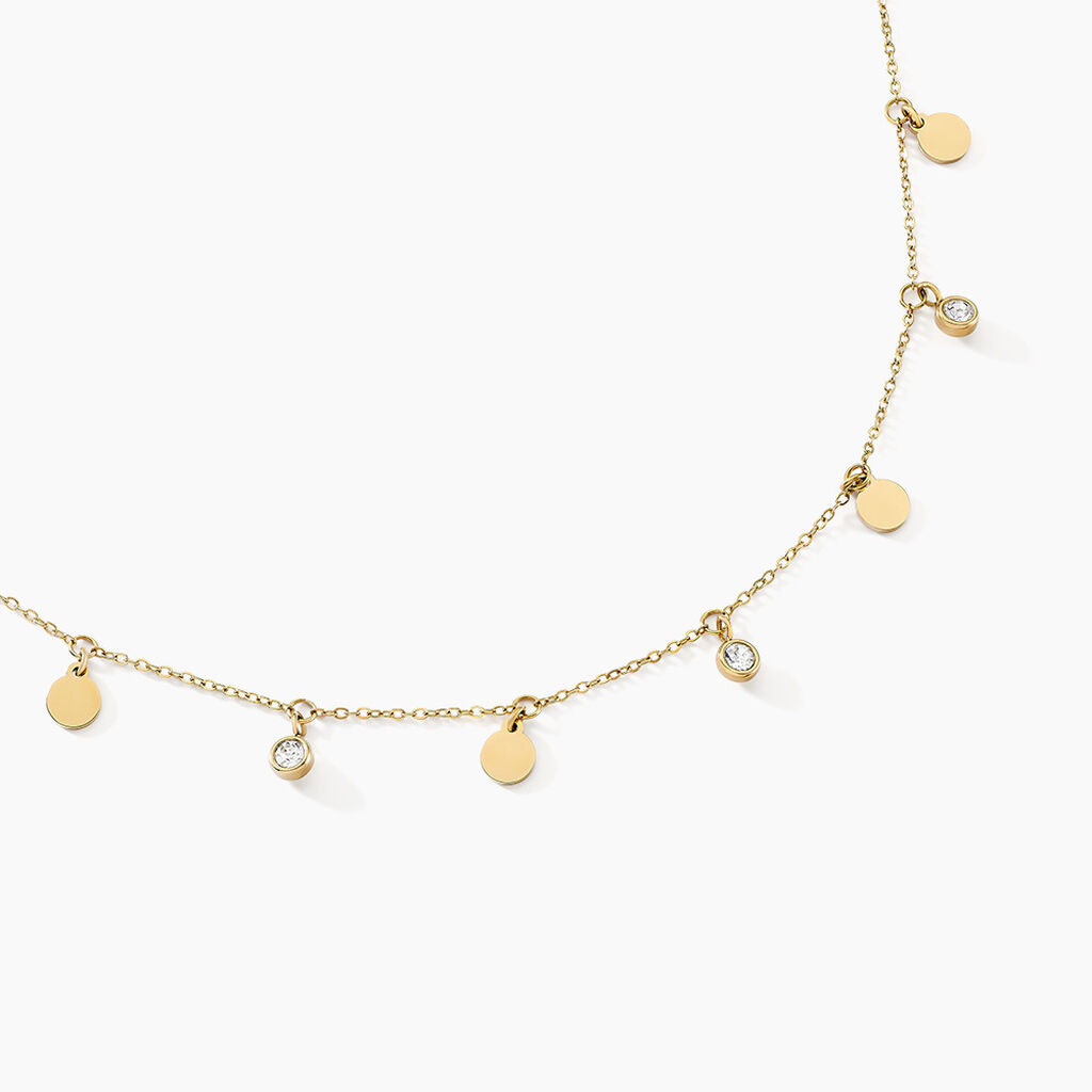 Collier Acier Doré Cristal - Colliers avec pierres Femme | Marc Orian