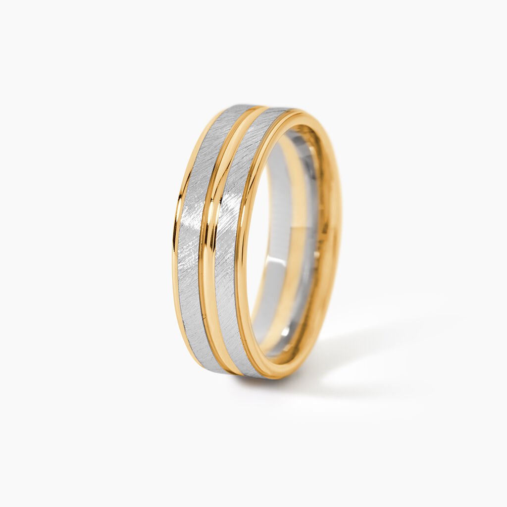 Alliance Givree Ruban Plat Or Bicolore - Alliances duo Unisex | Marc Orian