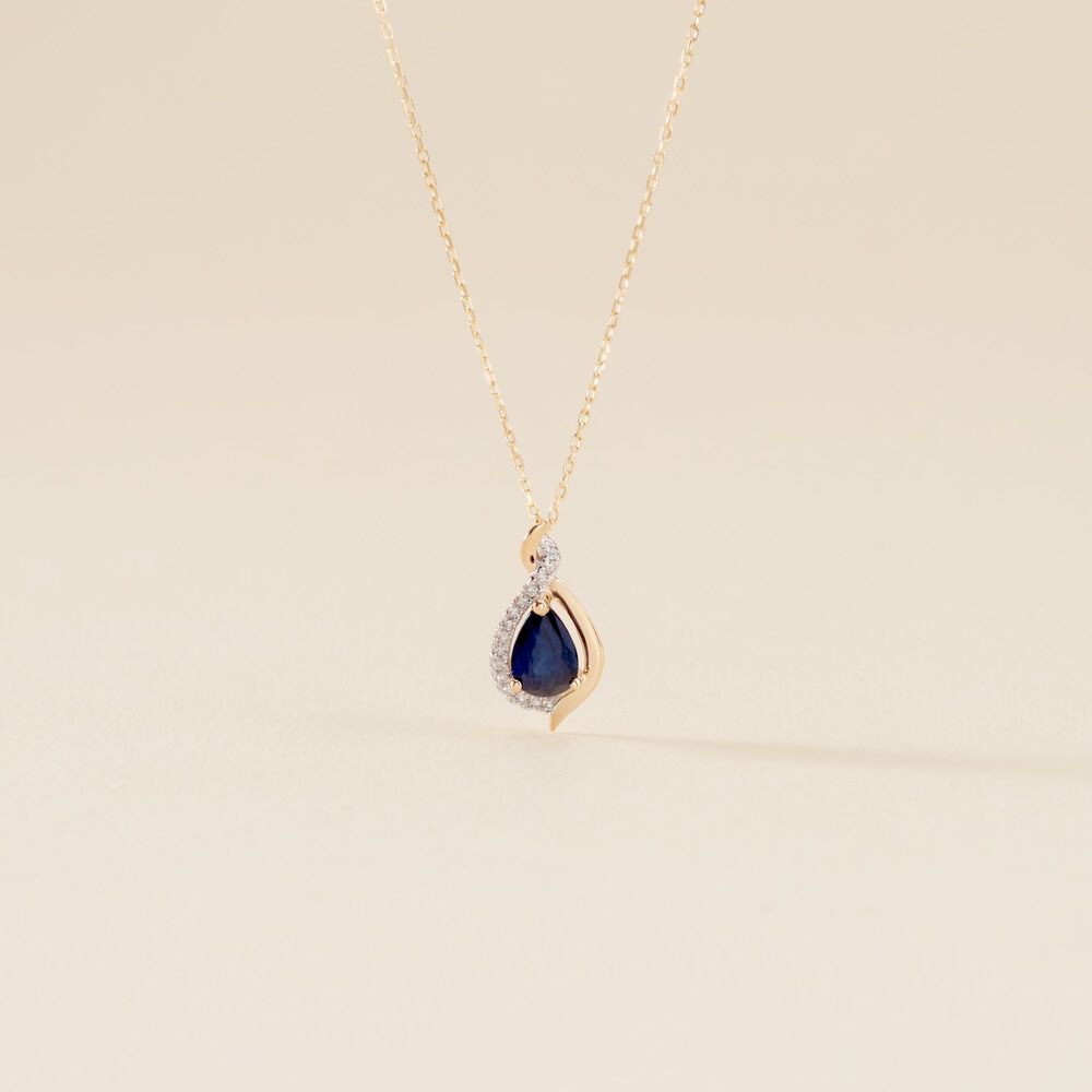 Collier Or Jaune Angelika Saphir - Colliers avec pierres Femme | Marc Orian